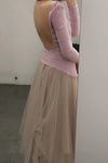 marc le bihan 2590 tulle skirt pink rose